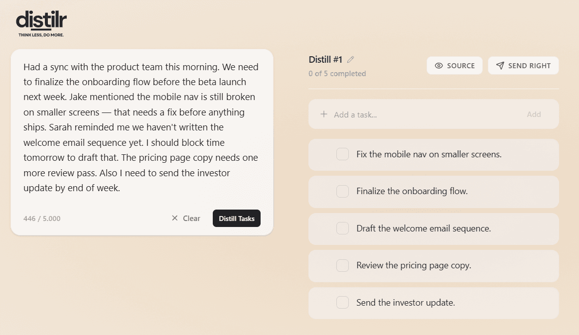 From messy thoughts to organized tasks